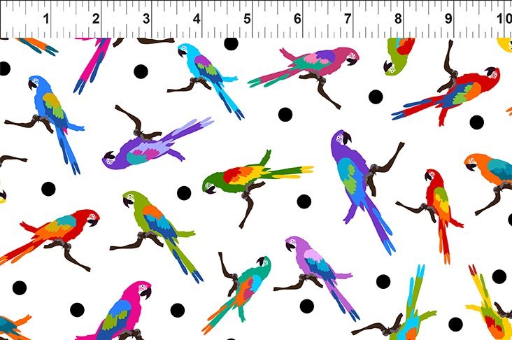3COL 1 - Colourful  - Parrots - Multi