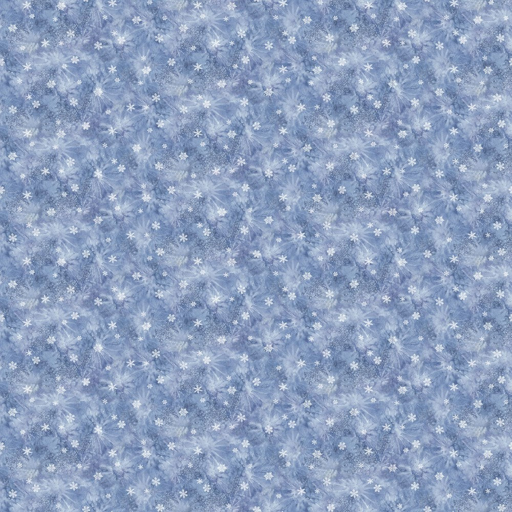 Snowflakes - Mid Blue ll Winter Jays ll Northcott