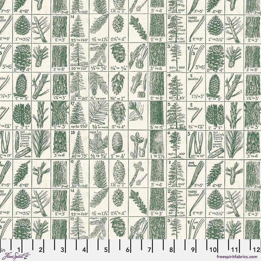 Pine Chart Flannel - Green ll Holidays Past Flannel ll Tim Holtz