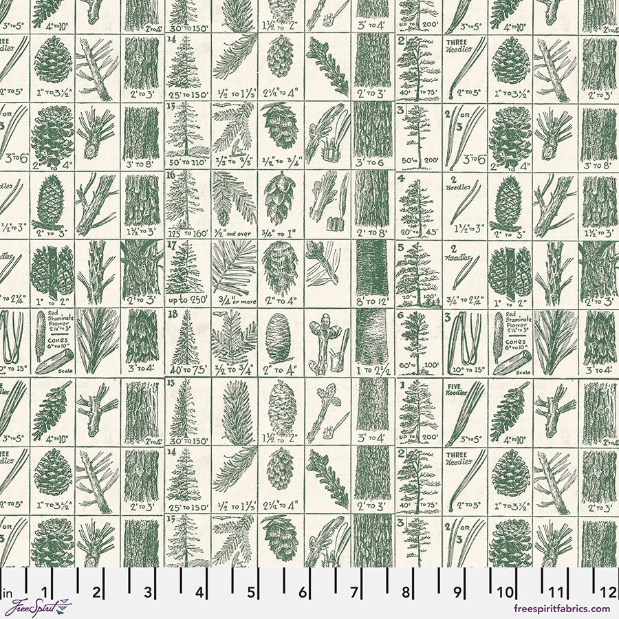 Pine Chart Flannel - Green ll Holidays Past Flannel ll Tim Holtz