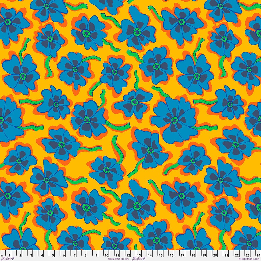 Camo Flower - Yellow II Aug-23 II Kaffe Fassett Collective