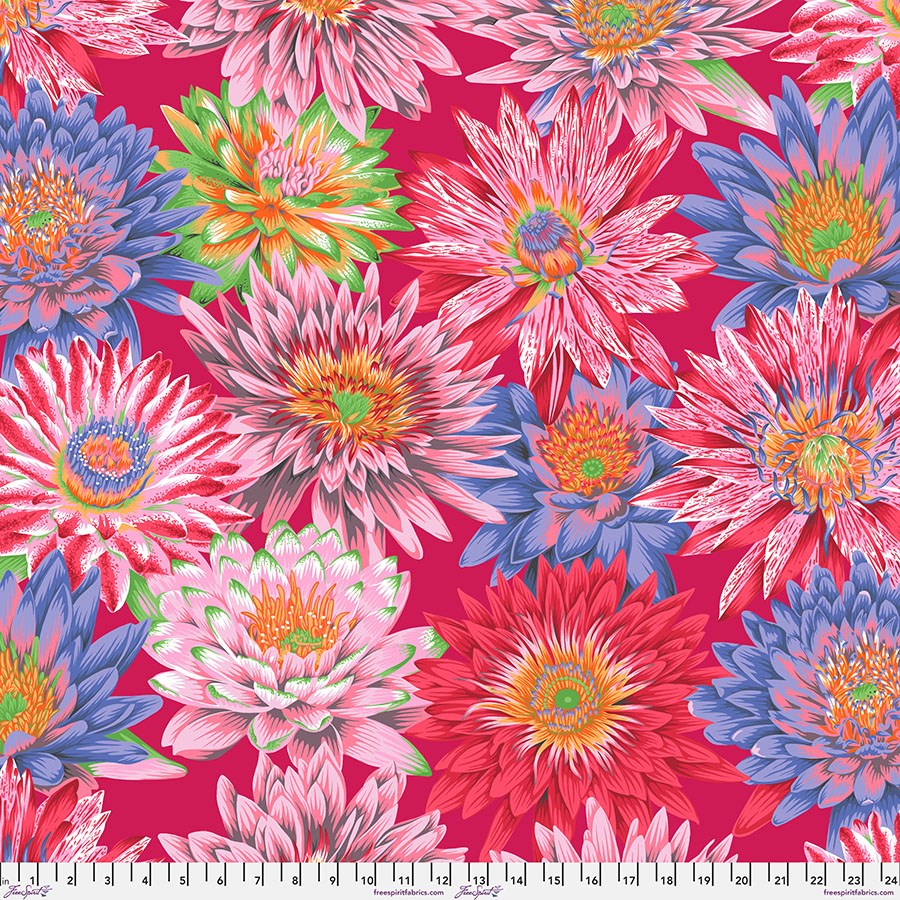 Tropical Water Lilies - Red II Aug-23 II Kaffe Fassett Collective