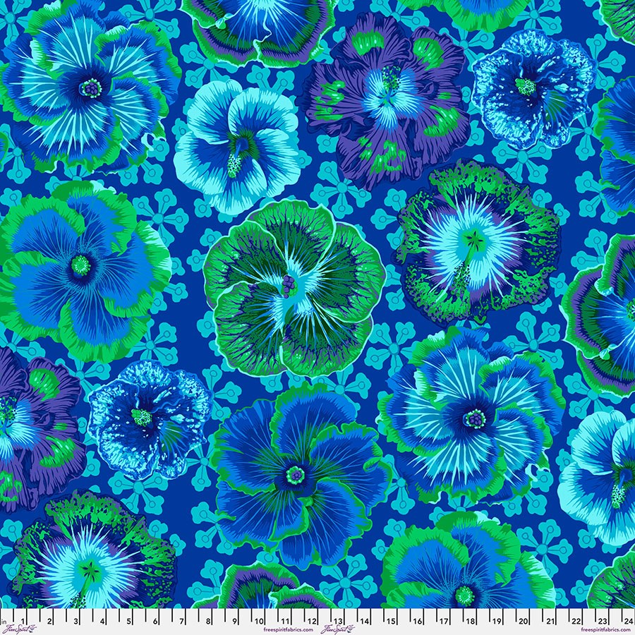 Floating Hibiscus - Blue II Aug-23 II Kaffe Fassett Collective