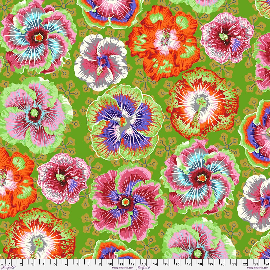 Floating Hibiscus - Green II Aug-23 II Kaffe Fassett Collective