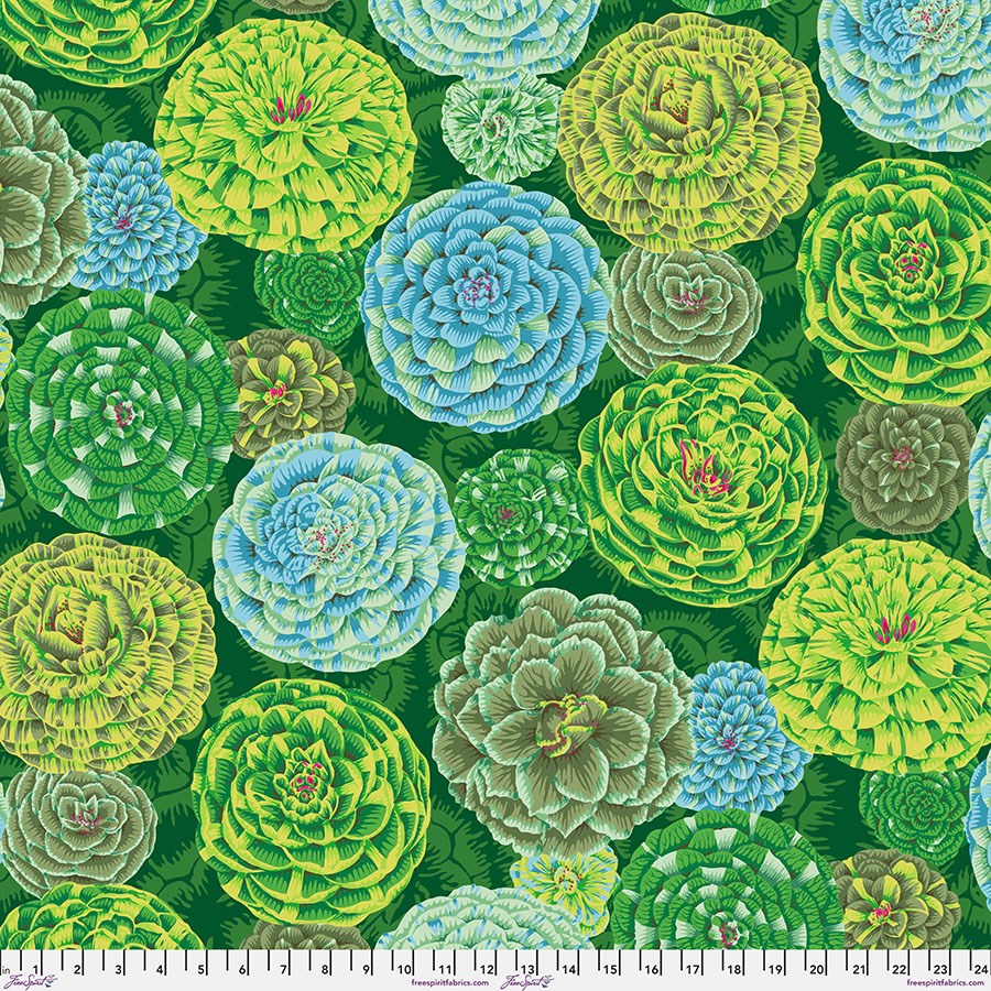 Japonica - Green ll August 2024 ll Kaffe Fassett Collective