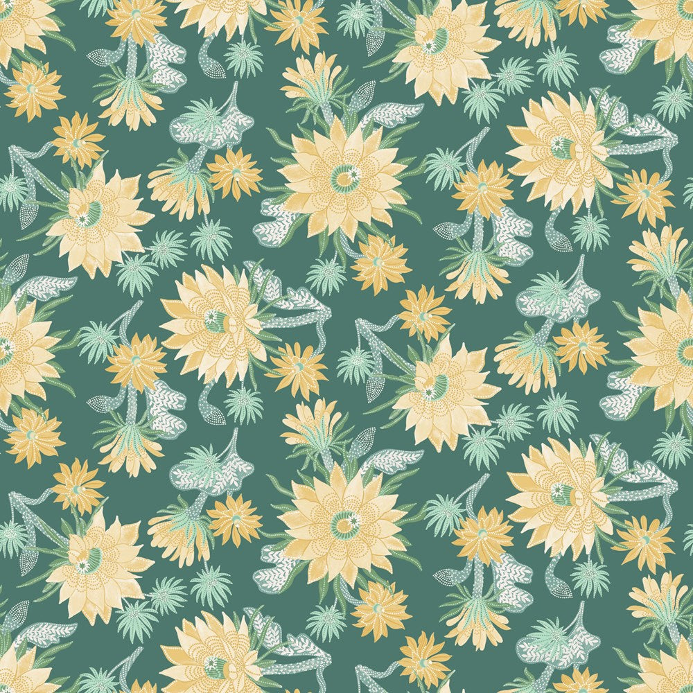 CACTUS BLOOM - TEAL ll DESERT SUNRISE
